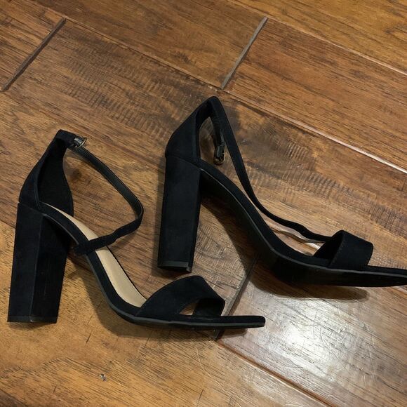 Brash Shoes - Women's Brash Houston Size 9.5 Black 4.5" High Heels Ankle Strap